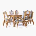 Howard helene molded pearwood extension dining table with 24 leaf and six matching armchairs with velvet upholstery table 29 x 60 x 37 chairs 40 12 x 20 x 24