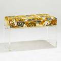 Vladimir kagan lucite piano bench upholstered in original jack lenor larson fabric with storage under seat 20 12 x 34 x 18