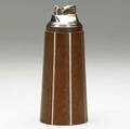 Paul evans  phillip lloyd powell turned walnut table lighter inlaid with bands of pewter 6 x 2 12