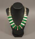 A Mexican Sterling Silver and Malachite Necklace