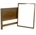 Frank lloyd wright for henredon mahogany full size headboard and wall hung mirror each having carved taliesin detail headboard 38 12 x 53 12