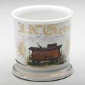Occupational shaving mug railroad caboose ca 1900 owned by hn glover 3 12