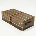Louis vuitton trunk with interior tray louis vuitton label serial  788018 20th c 14 x 44 x 22
