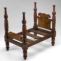Four poster doll bed curly maple 19th c 17 12 x 11 14 x 17