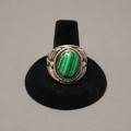 A Sterling and Malachite Gentlemans Ring