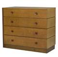 Gilbert rohde for herman miller four drawer dresser in quilted maple and walnut unmarked 36 x 43 x 18