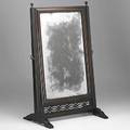 English chippendale dressing mirror rectangular form base with fretwork design beveled mirror 18th c 14 x 23