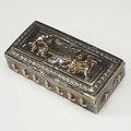 Egyptian revival silver cigarette box 85 silver 20th c 6 x 3 14 89 ot