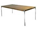 Richard schultz for knoll walnut conference table with chrome trim and legs 29 x 76 x 36