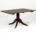 English breakfast table mahogany pedestal base 19th c 52 x 39 12 x 28