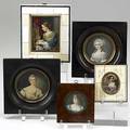Five portrait miniatures on ivory all of women 19th20th c various frames largest 6 x 6 12