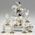 Rudolf kammer eight miniature porcelain busts include two napoleons and six others german 20th c together with napoleon on horseback figure each 3 58
