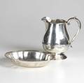 American silver reed  barton baluster form five pint water pitcher together wtih a watson  co oval serving bowl 3023 ot pitcher 9 12