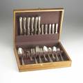 American sterling silver flatware set durgingorham fairfax service for six 6 dinner forks 6 oval soup spoons 6 teaspoons 6 butter knives 6 pickle forks 6 hollow handled knives 6