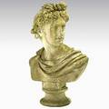 Marble bust of apollo on plinth 19th c weathered repair to nose 30