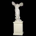 Marble winged victory on pedestal removable wings 20th c wing repair 30 x 48 14