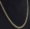 Gold beaded necklace ascending size gold beads 83mm to 43mm in 14k yg 229 gs gw 22