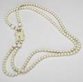Ivory jewelry double strand ivory bead necklace with carved elephant clasp 20th c interior 30