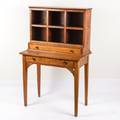 A Tiger Maple Desk with Divided Shelves
