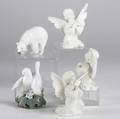 Five pieces of porcelain three boehm angles copenhagen polar bear and double bird figure tallest 5 12