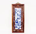 Chinese Blue  White Porcelain Plaque in Frame