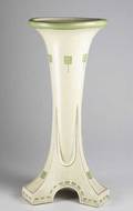 Roseville ivoryware decorated pedestal 30 x 13 dia