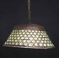 Arts  crafts wicker hanging lamp unmarked