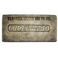 Engelhard silver bar 999 fine early poured mold bar serial w 158 223 100 ozt