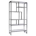 Milo baughman thayercoggin shelving unit usa 1970s chromed steel glass unmarked 79 x 42 x 16