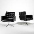 Vincent cafiero knoll associates pair of lounge chairs usa 1960s leatherette chromed steel polished aluminum unsigned 32 x 29 12 x 32
