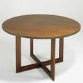 Frank lloyd wright henredon dining table no 2000 with one leaf usa 1950s mahogany patinated copper branded on leaf heritage henredon 29 x 48 leaf 16