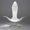 Erwin and estelle laverne laverne international tulip armchair usa 1960s enameled fiberglass and steel unmarked 49 12 x 46 x 34