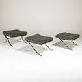 Ludwig mies van der rohe knoll international three barcelona ottomans germany ca 1965 leather stainless steel unmarked 16 x 25 x 23