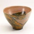 Wayne higby rakufired glazed earthenware vessel usa chop mark 6 12 x 9 34