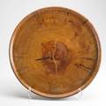 Ed moulthrop large turned charger usa ca 1980 georgia pine branded m inscribed moulthrop georgia pine 22 x 2 12