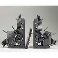 Albert paley pair of important and oversized bookends usa 2000 forged and fabricated steel signed dated and numbered 18 x 13 x 4