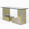 Paul evans directional cityscape console table usa 1970s chromeplated steel brass and glass signed paul evans original 29 12 x 66 x 22