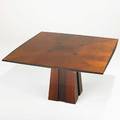 Dakota jackson ariel square dining table usa 1990s mahogany and lacquer unmarked 29 x 50 sq