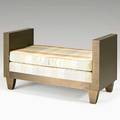 Donghia bench usa 1980s bronze laminate silk unmarked 26 12 x 48 x 21