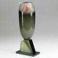 Robert palusky green fused cast and plate glass vessel usa 1983 signed and dated 17 12 x 7 x 5 12