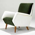 Gio ponti cassina lounge chair italy 1952 leather mohair walnut 31 12 x 28 12 x 31 12