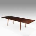 Hans wegner johannes hansen dining table denmark 1953 teak brass steel branded johannes hansen copenhagen denmark table 29 x 77 x 42 leaves 20 12
