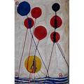 After alexander calder bon art maguey fiber tapestry balloons guatemala 1974 ca74 48100 copyright and bon art fabric label 84 x 55