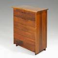 George nakashima nakashima studios tall chest of seven drawers double overhang usa 1973 american black walnut provenance estate of herman robbins copy of original invoice unmarked 50 x 40