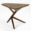 George nakashima nakashima studios conoid threelegged end table usa 1972 walnut english walnut rosewood provenance available copy of original invoice unsigned 21 x 26 12 x 26