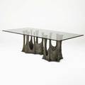 Paul evans directional sculpted bronze dining table usa 1971 bronze composite metal glass provenance purchased by consignor from paul evans signed pe 71 29 14 x 96 x 48