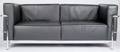 Le Corbusier Leather and Chrome Sofa