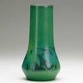 Sara sax rookwood green vellum glaze vase 1909 flame markix1278evgvartist cipher 8 34 x 4 12