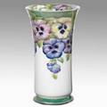 William moorcroft macintyre tall vase with pansies ca 1902 green script signature macintyre stamp 9 12 x 5 12