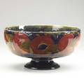 Moorcroft fruit bowl with pomegranates green script signature moorcroft made in england burslem 5 x 9